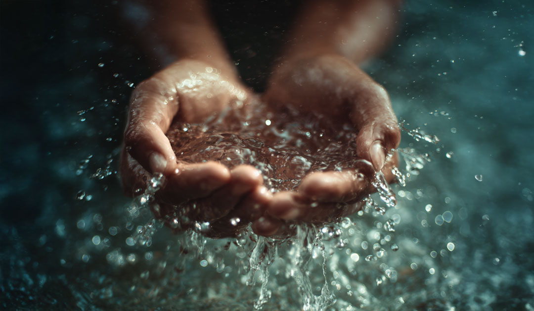 Main ouverte recueillant la lumière, symbole de gratitude et d’espérance au cœur du monde