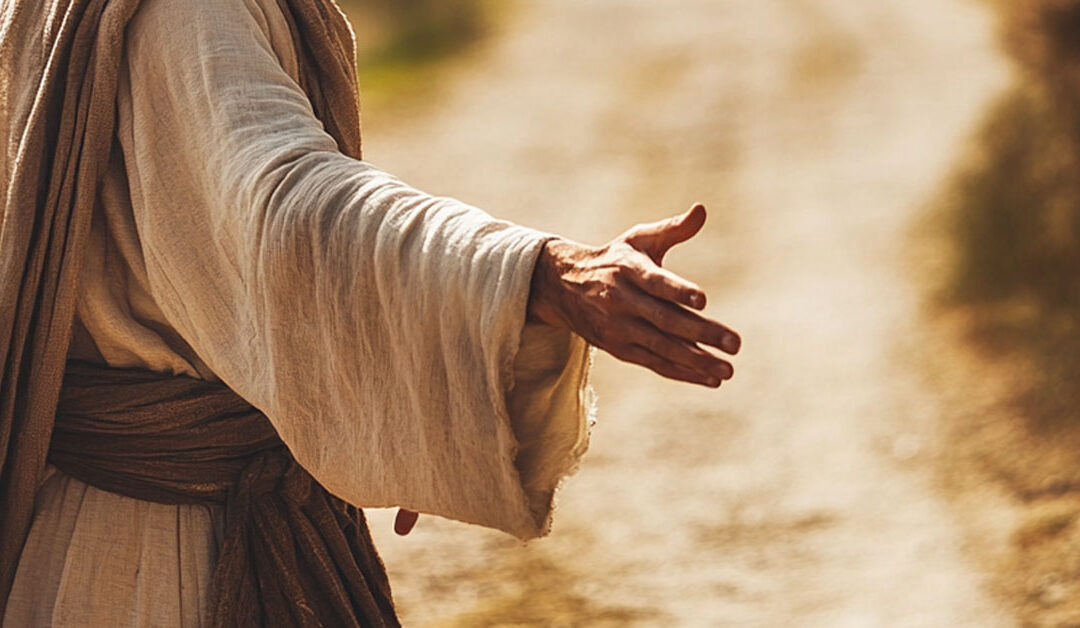 Une main tendue dans un geste d’accueil et de compassion sur un chemin lumineux – Méditation du vendredi 9 janvier 2026