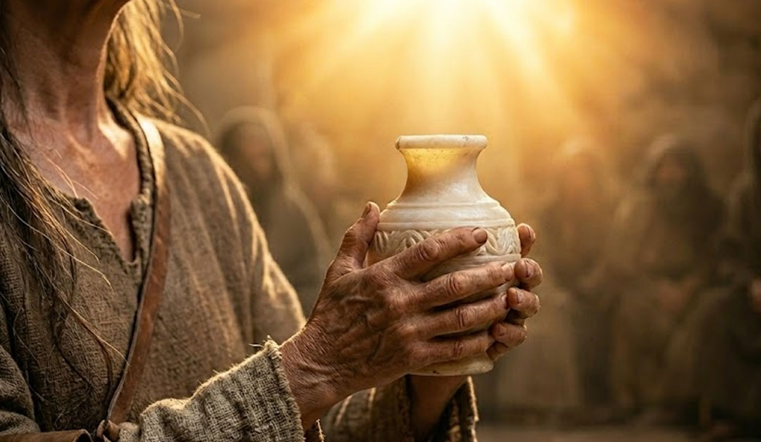Une femme fait une offrande lumineuse