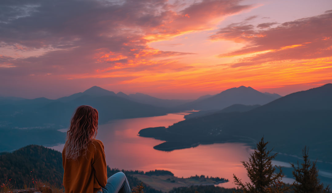 Une personne bien assise, en train de contempler la nature