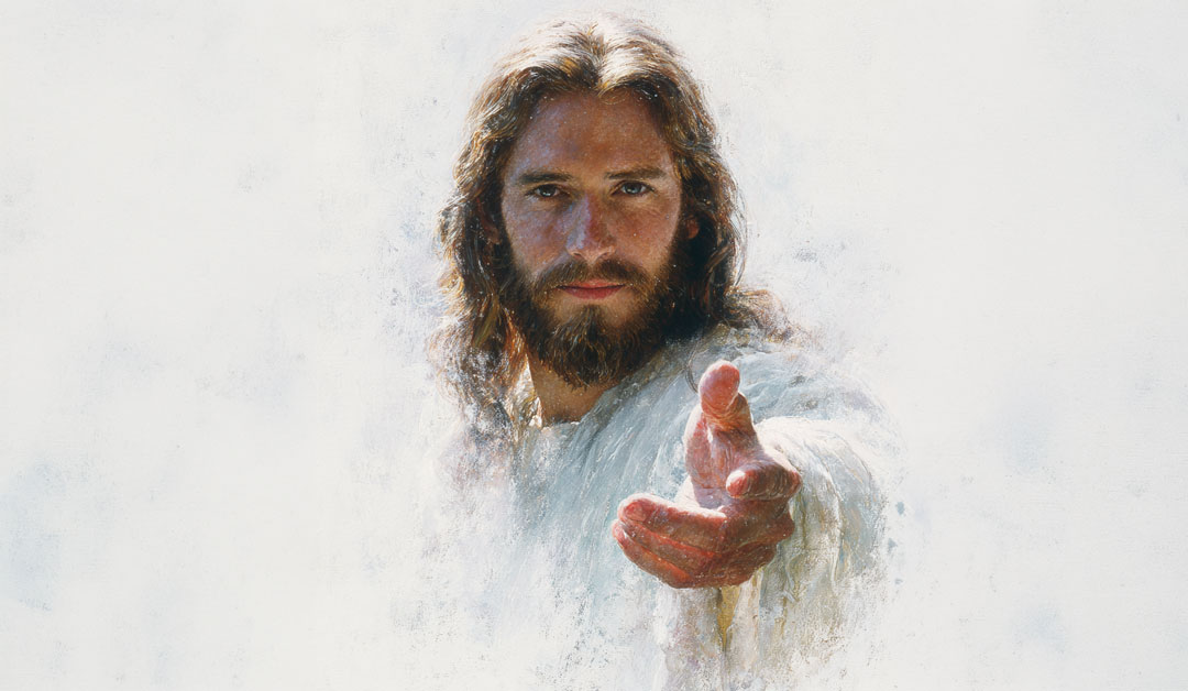 Jésus tend la main en voulant dire "Suis-moi"