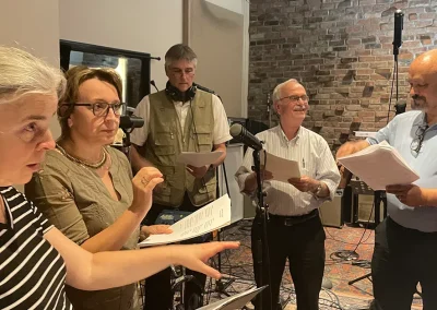L'enregistrement de Viens, deviens chemin, en studio avec Gregory Charles